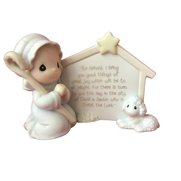 Enesco Precious Moments 1994 Luke 2:10-11 Figurine 532916 Trumpet boy shepard - Picture 2 of 8